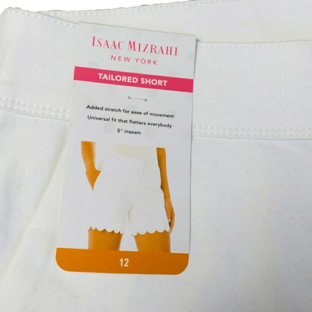 NWT -Isaac Mizrahi Tailored White Tailored Shorts - Picture 6 of 7